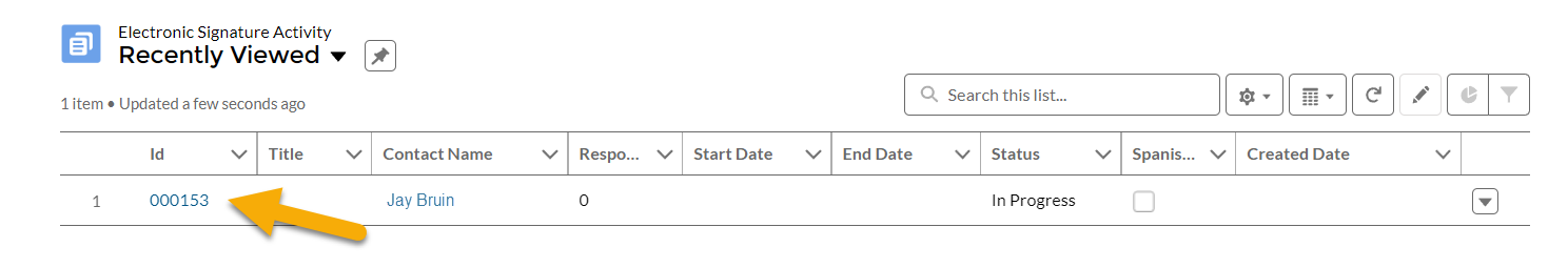 Select the event waiver number located in the Id field.